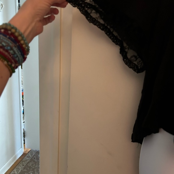 Free people black blouse cotton/lace - Picture 5 of 8